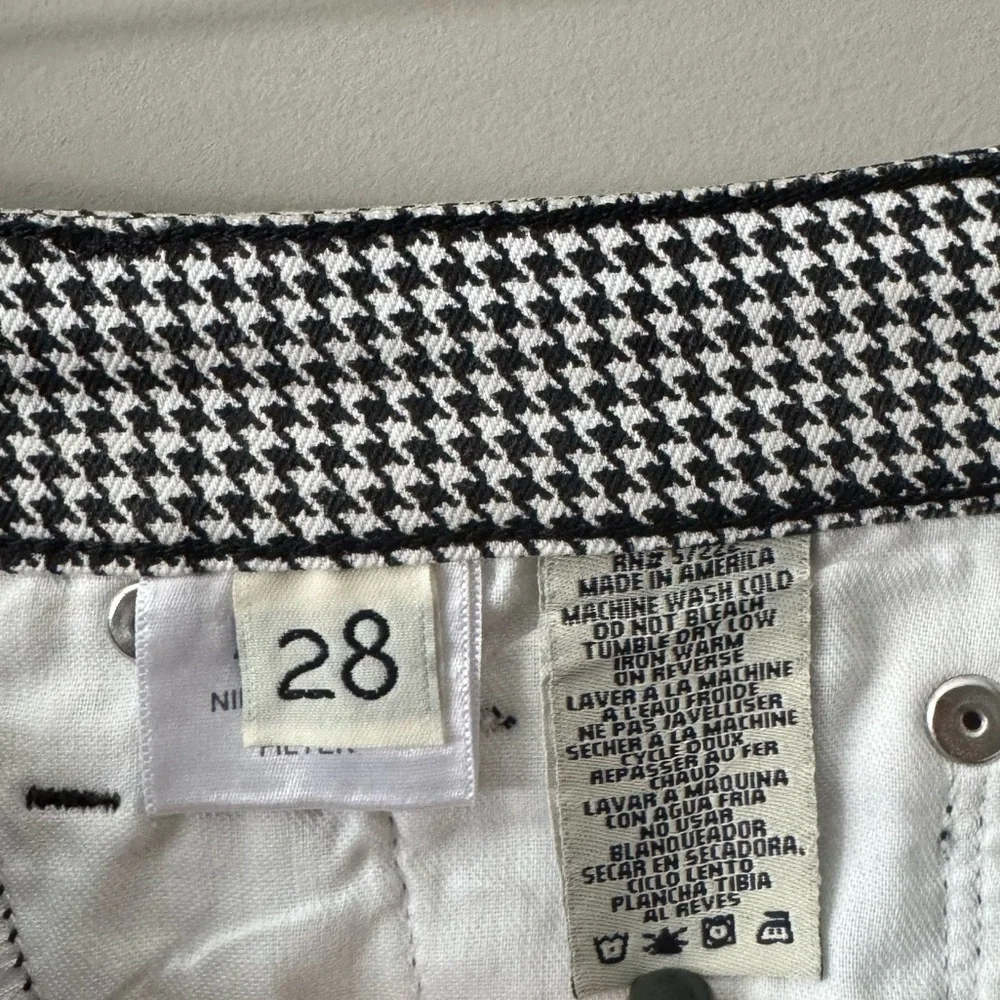 DAVID KAHN NIKKI ANKLE BLACK & WHITE HOUNDSTOOTH PANTS SIZE 28 - Picture 6 of 7
